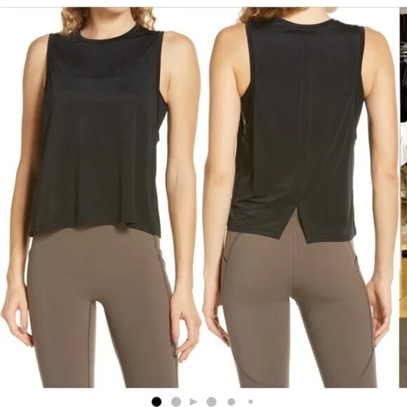 SPANX Go Lightly Crop Tank L Black - Picture 1 of 16